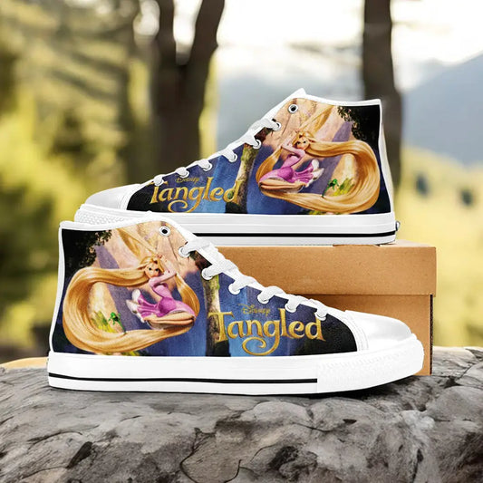 Tangled Princess Rapunzel Custom High Top Sneakers Shoes