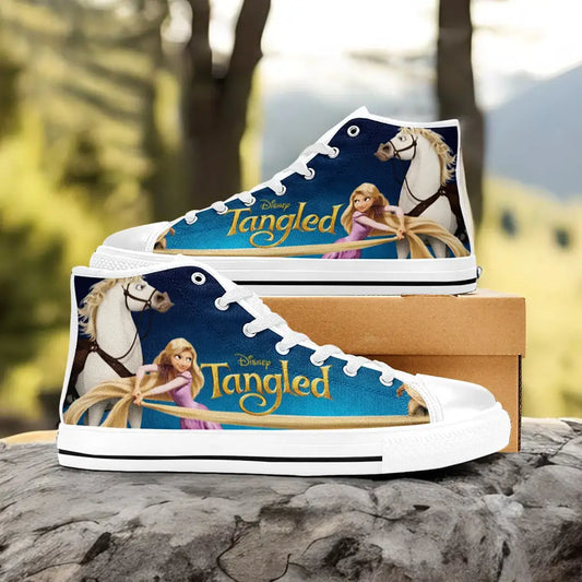 Tangled Princess Rapunzel Custom High Top Sneakers Shoes