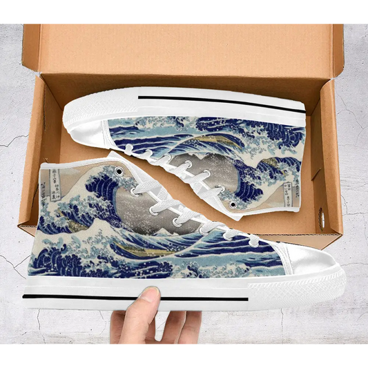 The Great Wave off Kanagawa Shoes High Top Sneakers