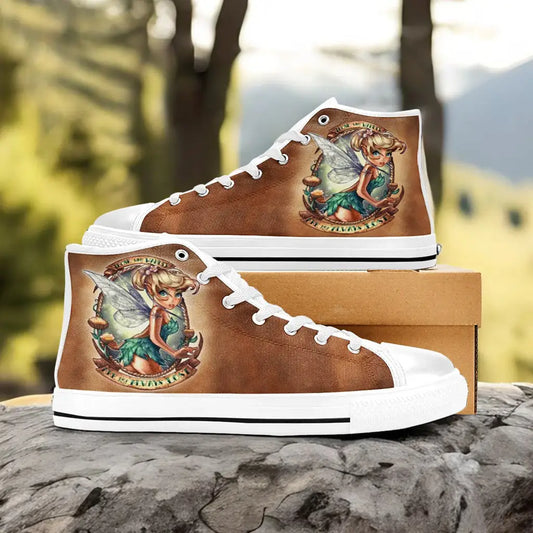 Tinkerbell Tinker Bell Tattoo Sailor Jerry Style Custom High Top Sneakers Shoes