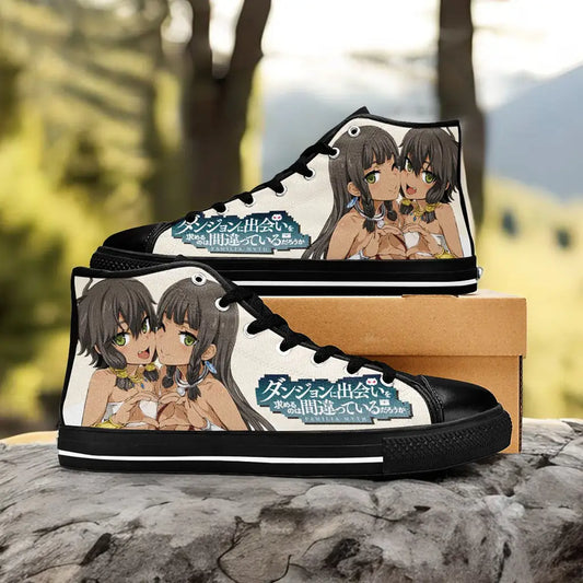 Tiona Tione Hiryute DanMachi Custom High Top Sneakers Shoes