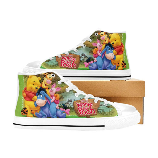 Winnie the pooh Piglet Tiger Eeyore Custom High Top Sneakers Shoes