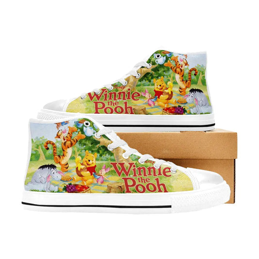 Winnie the pooh Piglet Tiger Eeyore Custom High Top Sneakers Shoes