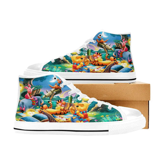 Winnie the pooh Piglet Tiger Eeyore Custom High Top Sneakers Shoes