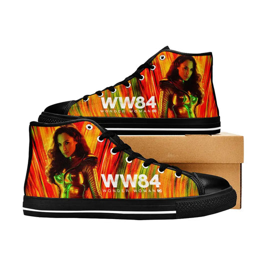 Wonder Woman Shoes High Top Sneakers for Kids and Adults -