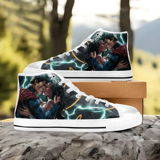 Wonder Women Kiss Superman Custom High Top Sneakers Shoes