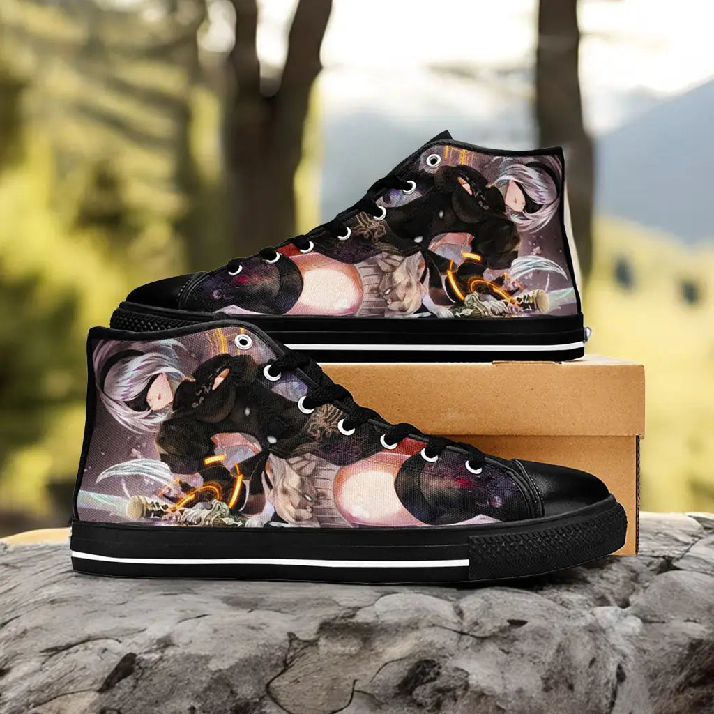 2B NieR Automata Custom High Top Sneakers Shoes