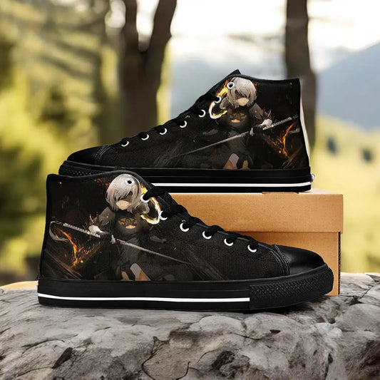 2B NieR Automata Custom High Top Sneakers Shoes