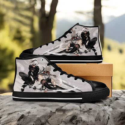 2B NieR Automata Custom High Top Sneakers Shoes