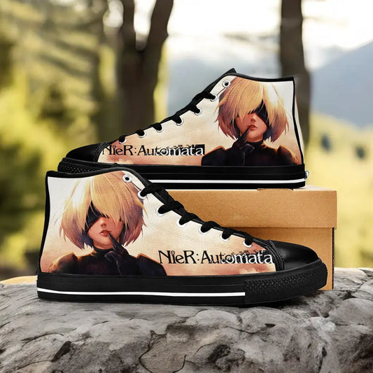 2B NieR Automata Custom High Top Sneakers Shoes