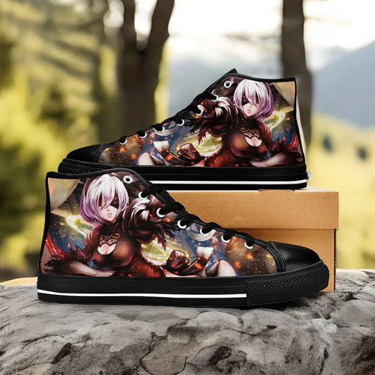 2B NieR Automata Custom High Top Sneakers Shoes