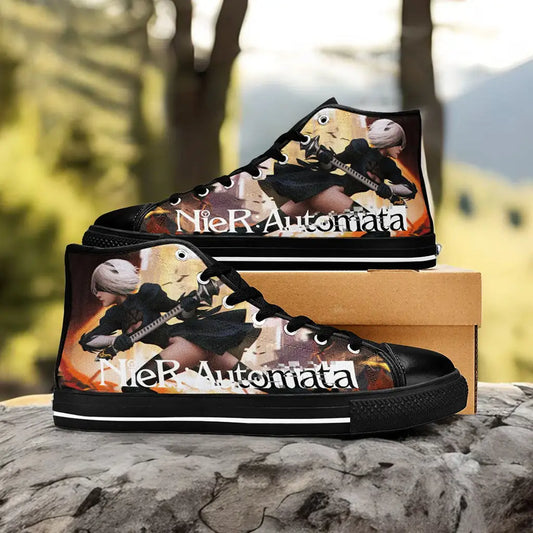 2B NieR Automata Custom High Top Sneakers Shoes