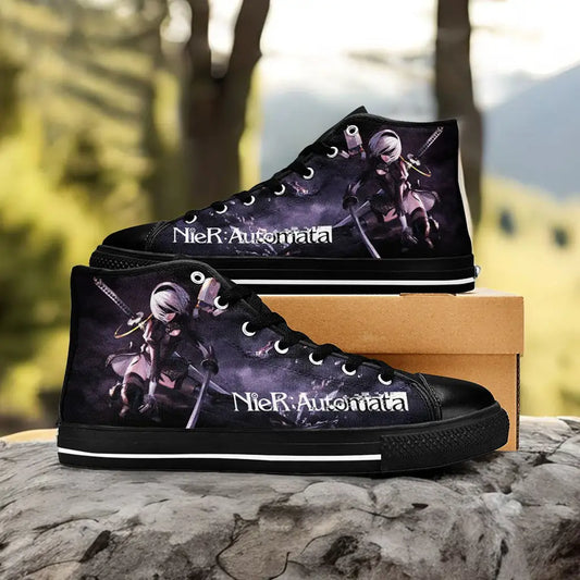 2B NieR Automata Custom High Top Sneakers Shoes