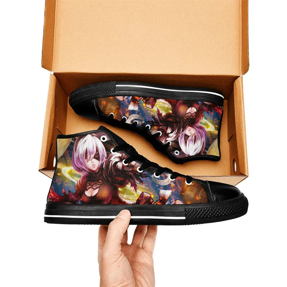 2B NieR Automata Custom High Top Sneakers Shoes