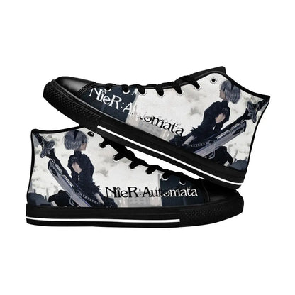 2B NieR Automata Custom High Top Sneakers Shoes