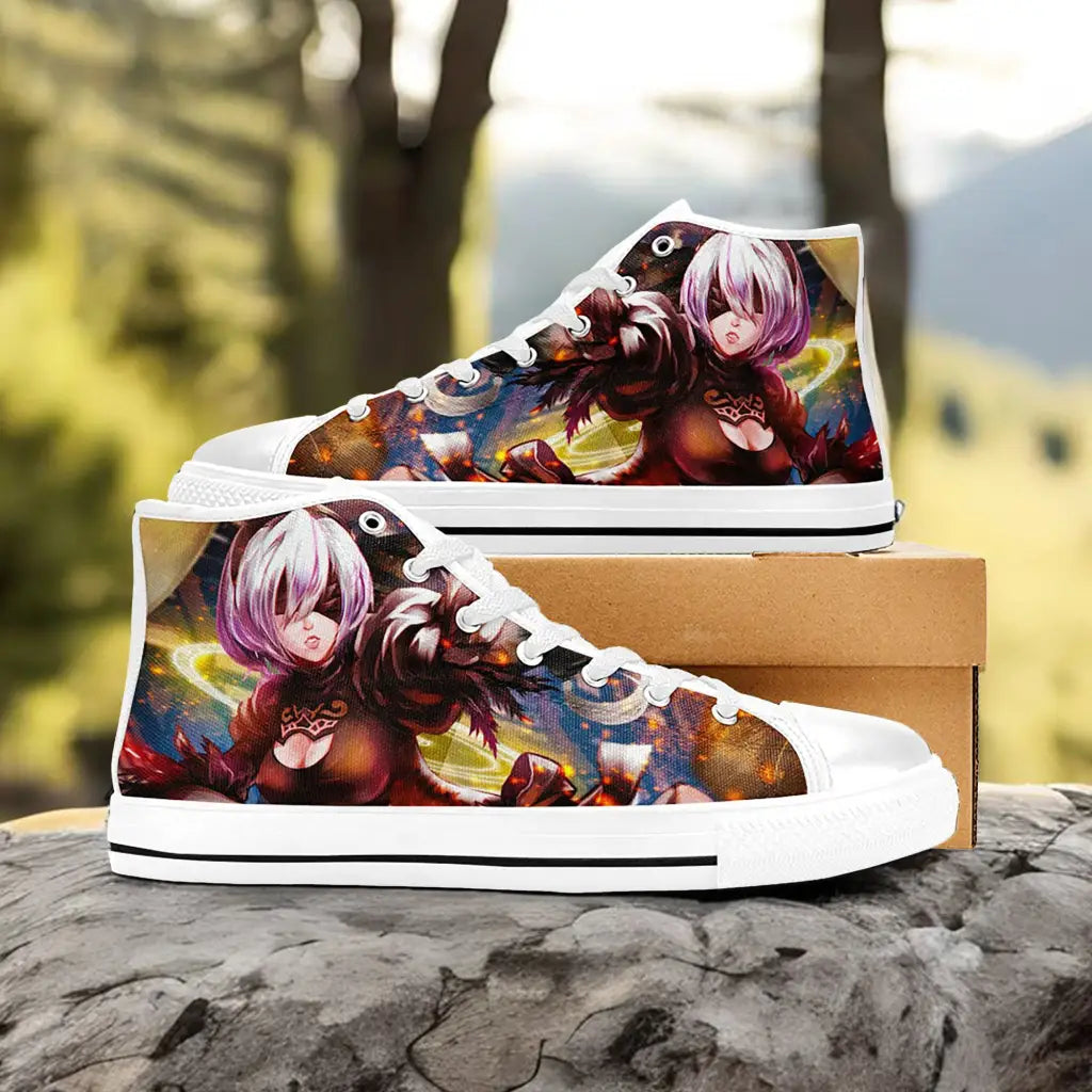 2B NieR Automata Custom High Top Sneakers Shoes