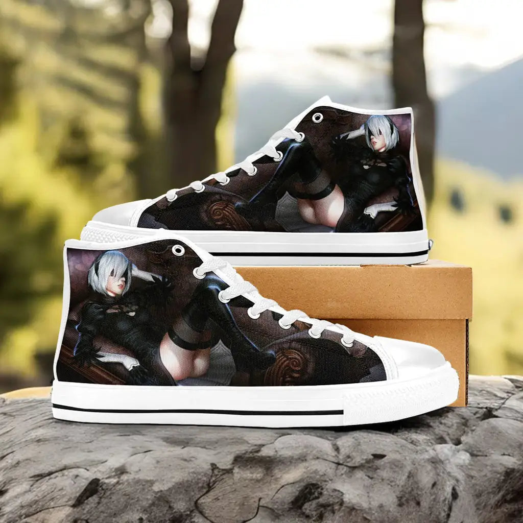 2B NieR Automata Custom High Top Sneakers Shoes