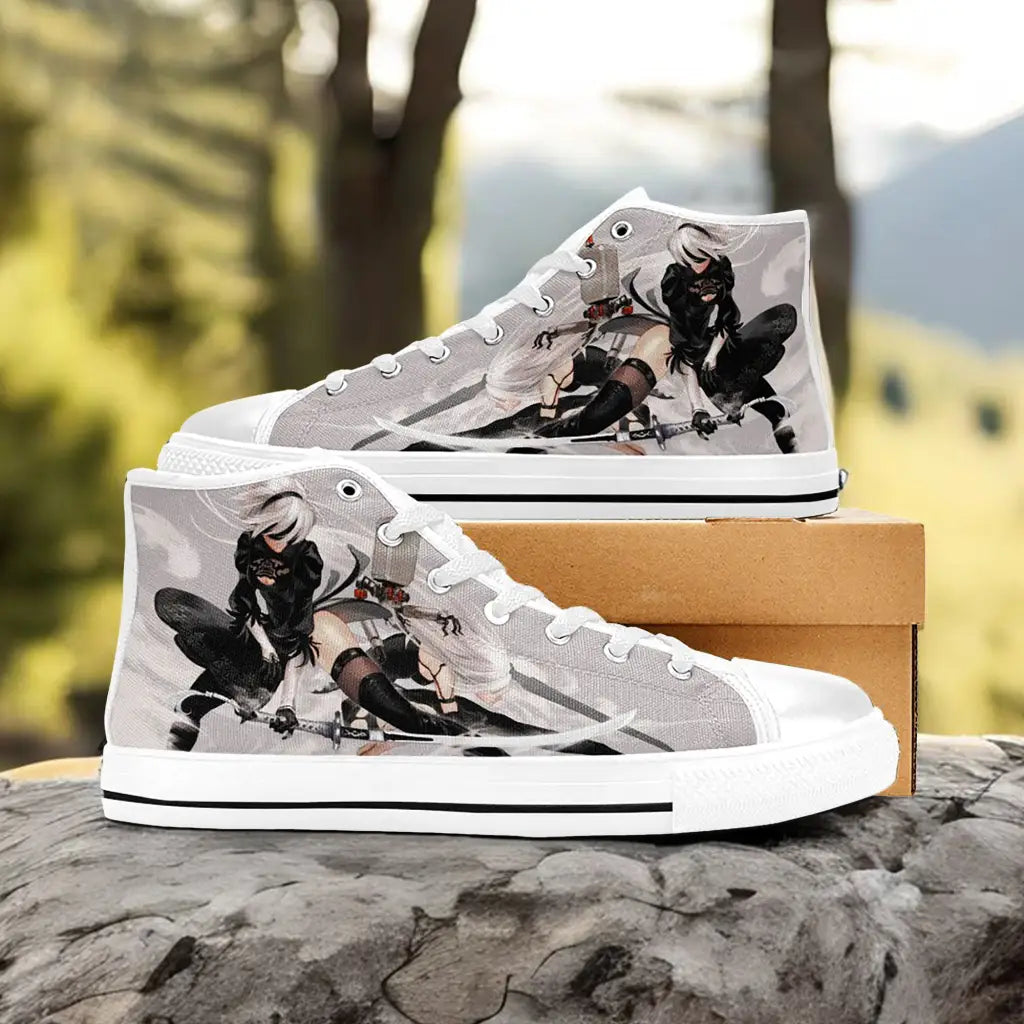 2B NieR Automata Custom High Top Sneakers Shoes