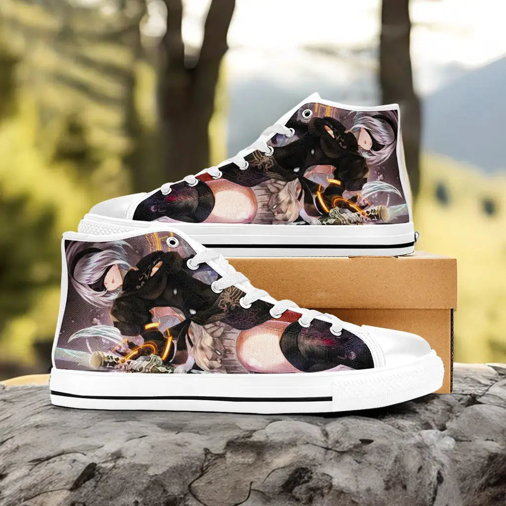 2B NieR Automata Custom High Top Sneakers Shoes