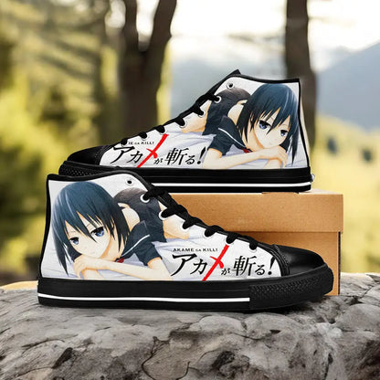 Akame ga Kill Kurome Custom High Top Sneakers Shoes