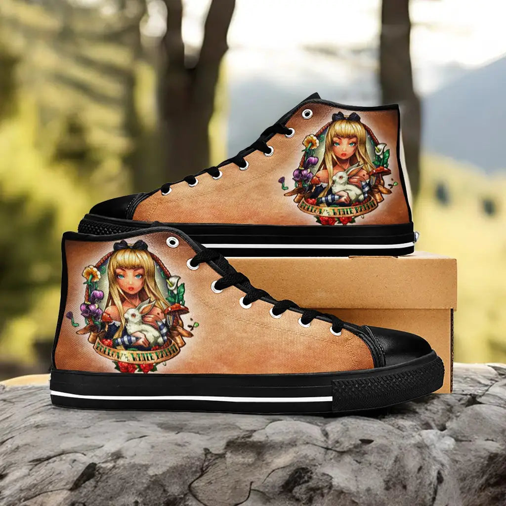 Alice in Wonderland Custom High Top Sneakers Shoes