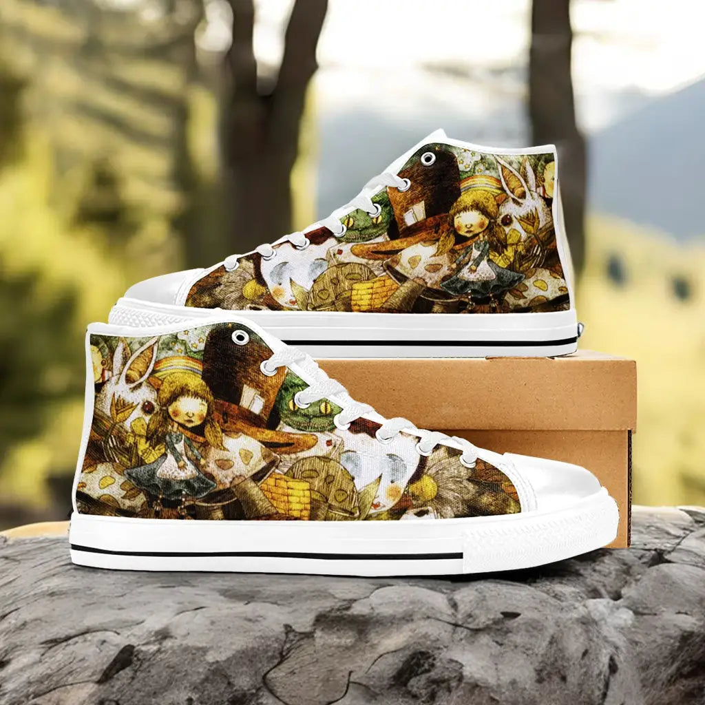 Alice in Wonderland Custom High Top Sneakers Shoes