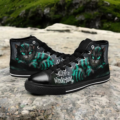 Alice in Wonderland Cheshire Cat Custom High Top Sneakers Shoes