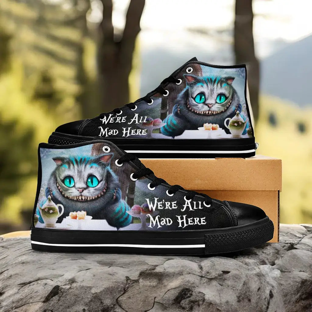 Alice in Wonderland Cheshire Cat Custom High Top Sneakers Shoes