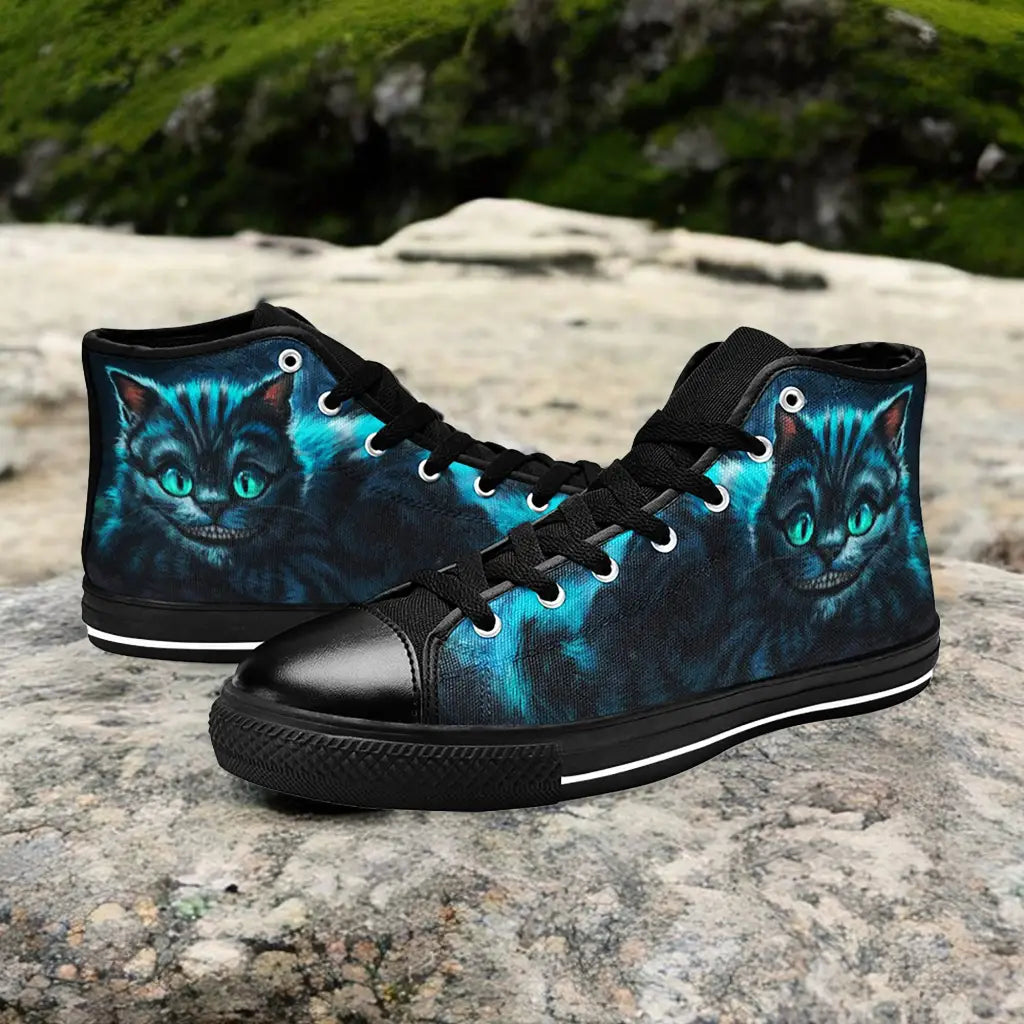 Alice in Wonderland Cheshire Cat Custom High Top Sneakers Shoes