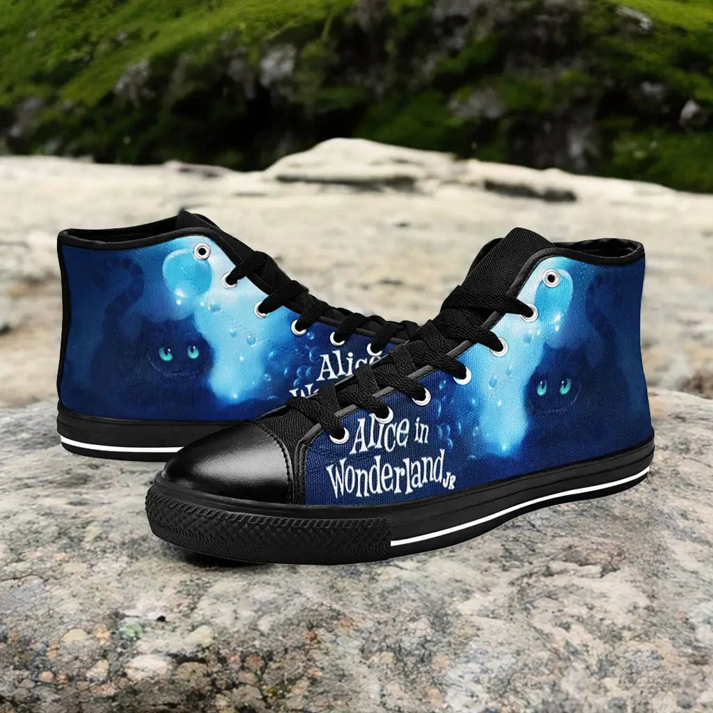 Alice in Wonderland Cheshire Cat Custom High Top Sneakers Shoes