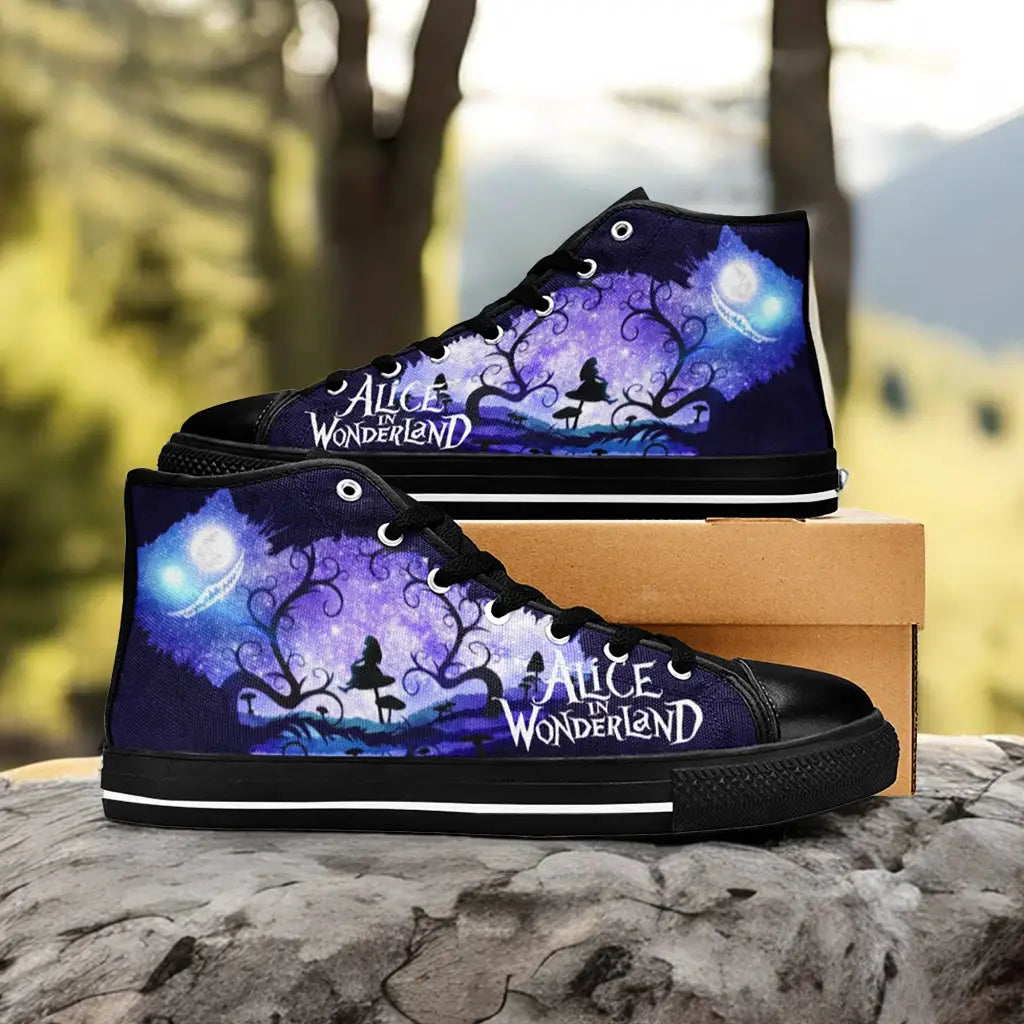 Alice in Wonderland Cheshire Cat Custom High Top Sneakers Shoes