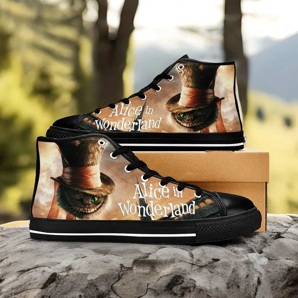 Alice in Wonderland Cheshire Cat Custom High Top Sneakers Shoes