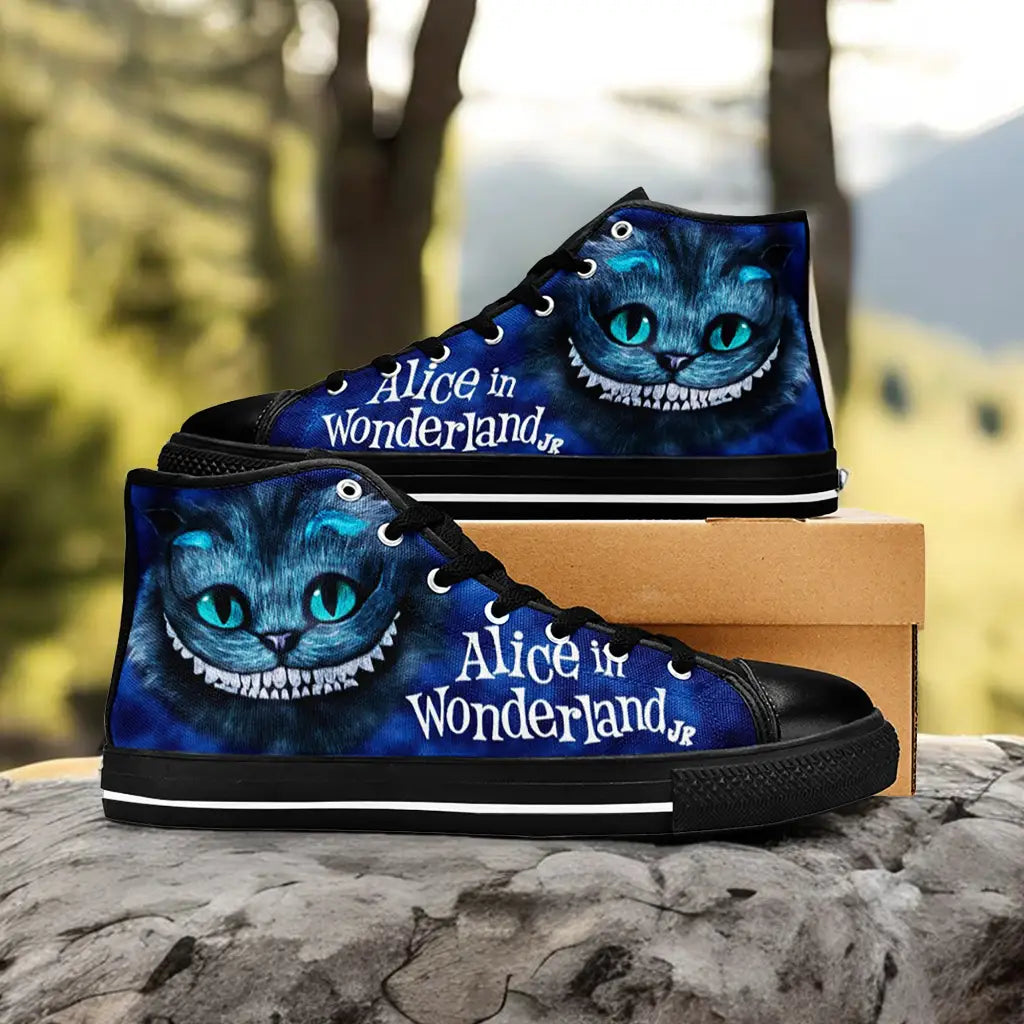 Alice in Wonderland Cheshire Cat Custom High Top Sneakers Shoes