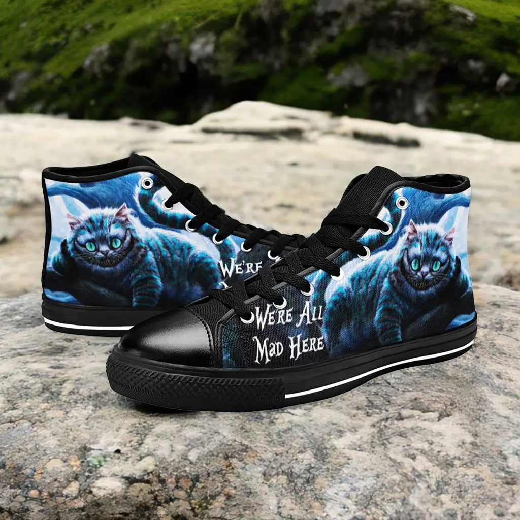 Alice in Wonderland Cheshire Cat Custom High Top Sneakers Shoes