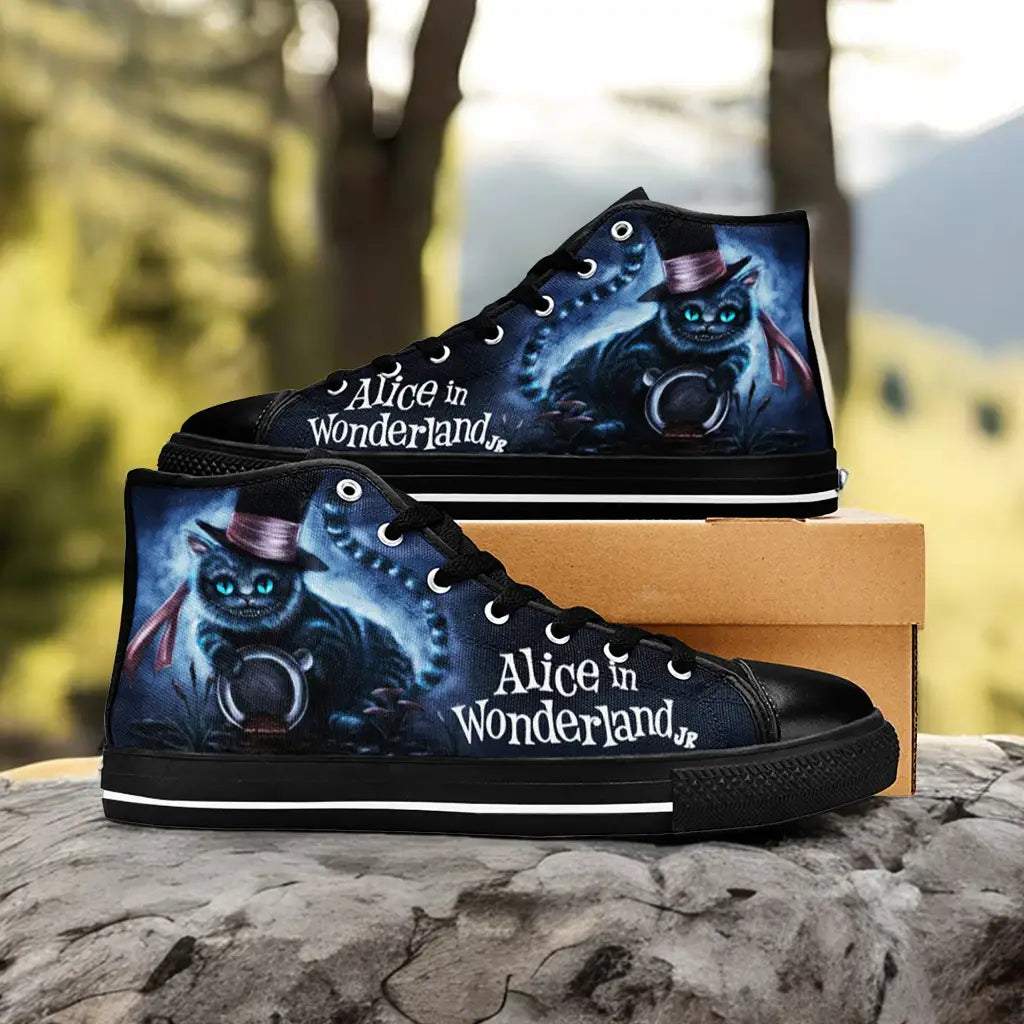 Alice in Wonderland Cheshire Cat Custom High Top Sneakers Shoes