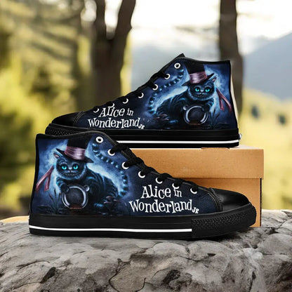 Alice in Wonderland Cheshire Cat Custom High Top Sneakers Shoes