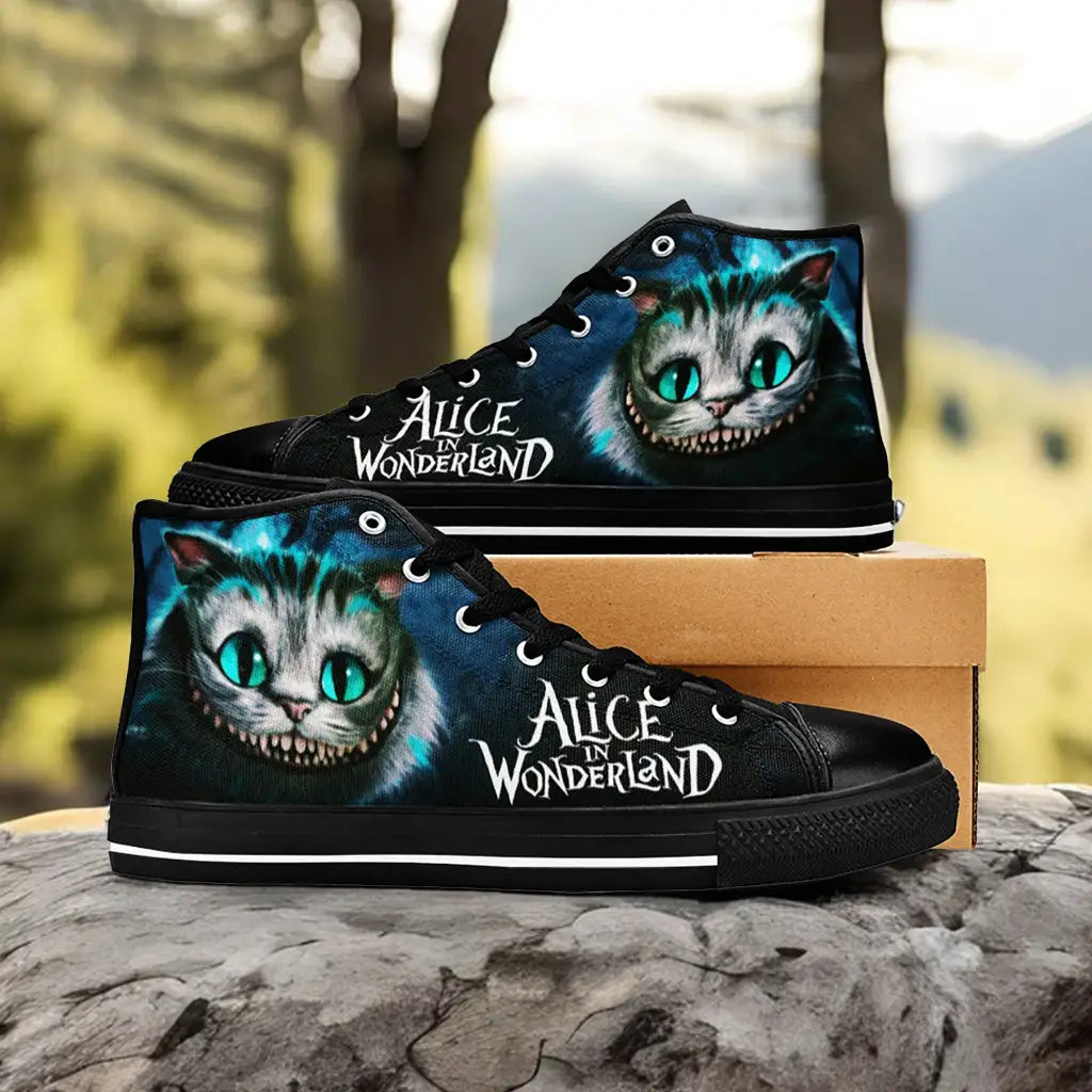 Alice in Wonderland Cheshire Cat Custom High Top Sneakers Shoes