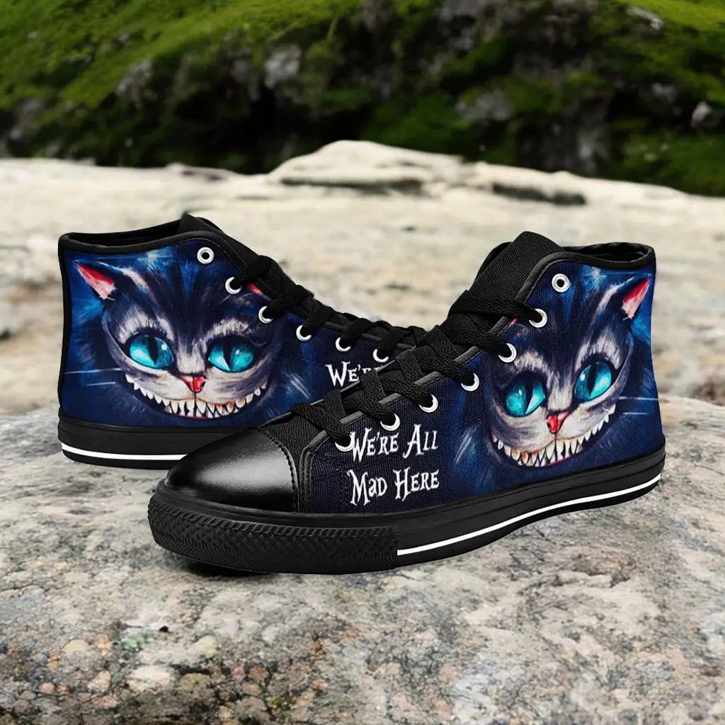 Alice in Wonderland Cheshire Cat Custom High Top Sneakers Shoes