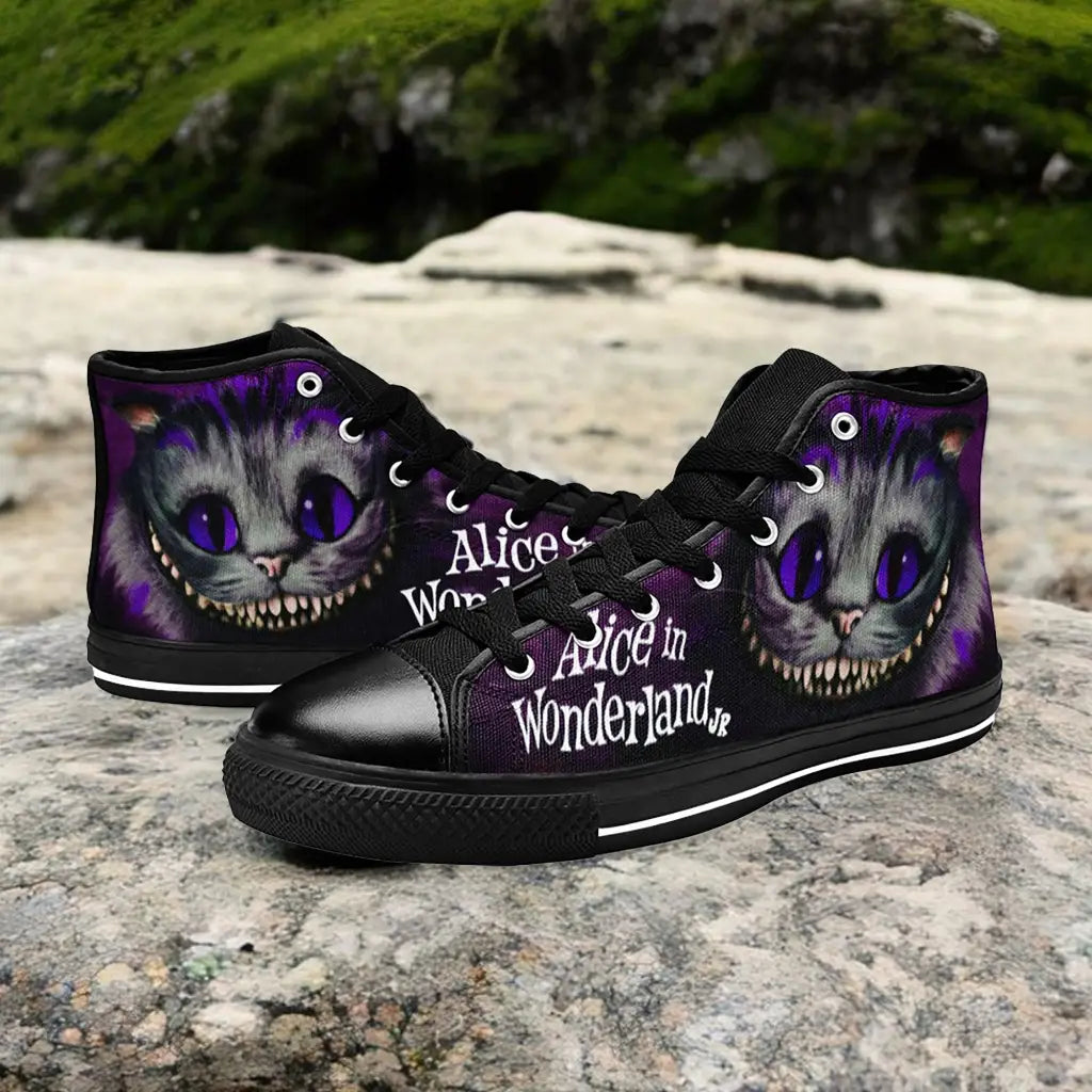 Alice in Wonderland Cheshire Cat Custom High Top Sneakers Shoes