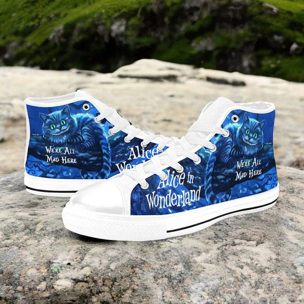 Alice in Wonderland Cheshire Cat Custom High Top Sneakers Shoes