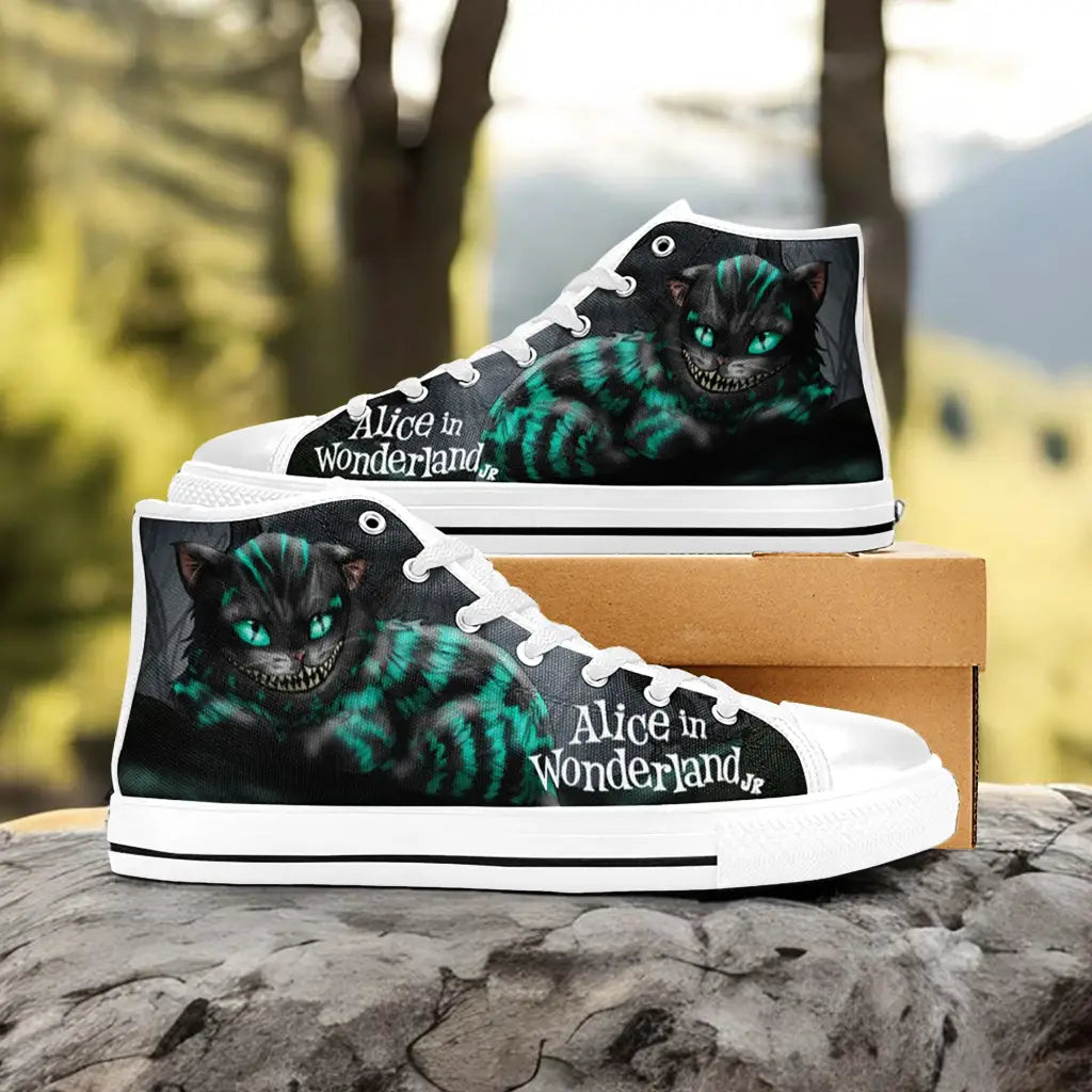 Alice in Wonderland Cheshire Cat Custom High Top Sneakers Shoes