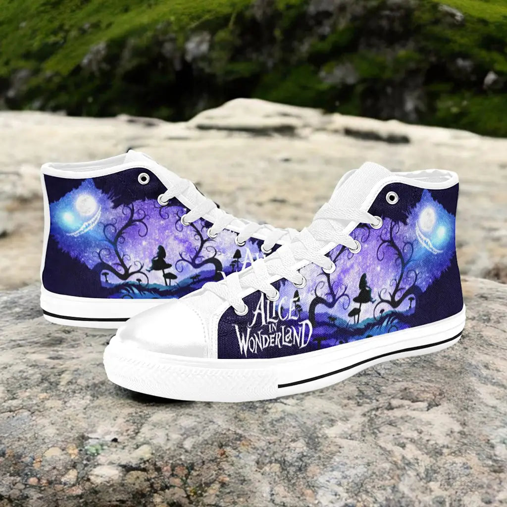 Alice in Wonderland Cheshire Cat Custom High Top Sneakers Shoes