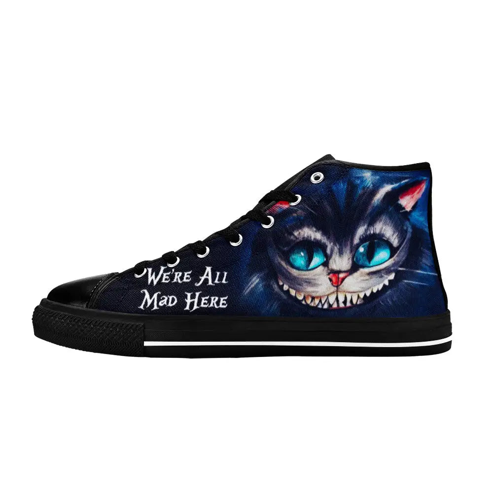 Alice in Wonderland Cheshire Cat Custom High Top Sneakers Shoes