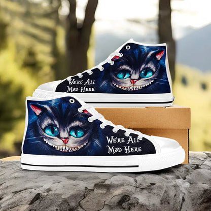 Alice in Wonderland Cheshire Cat Custom High Top Sneakers Shoes