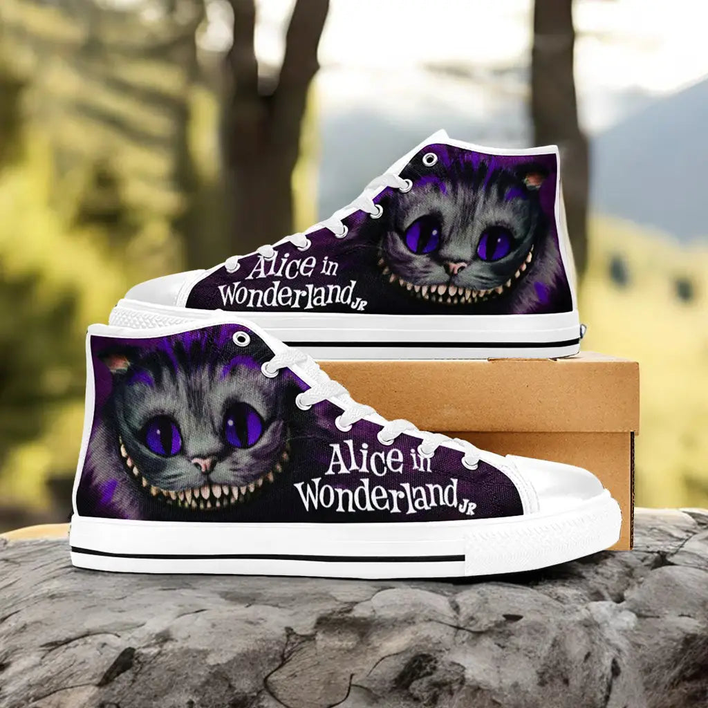 Alice in Wonderland Cheshire Cat Custom High Top Sneakers Shoes