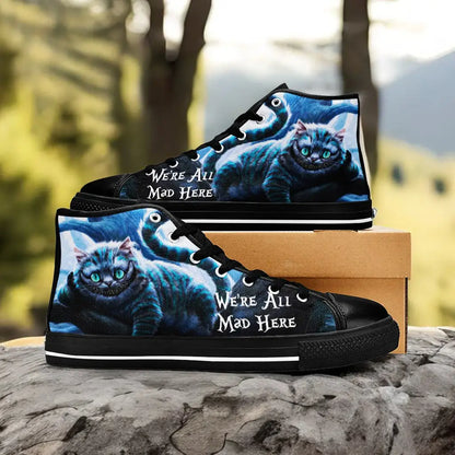 Alice in Wonderland Cheshire Cat Custom High Top Sneakers Shoes