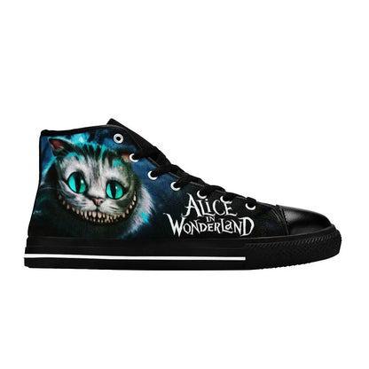 Alice in Wonderland Cheshire Cat Custom High Top Sneakers Shoes