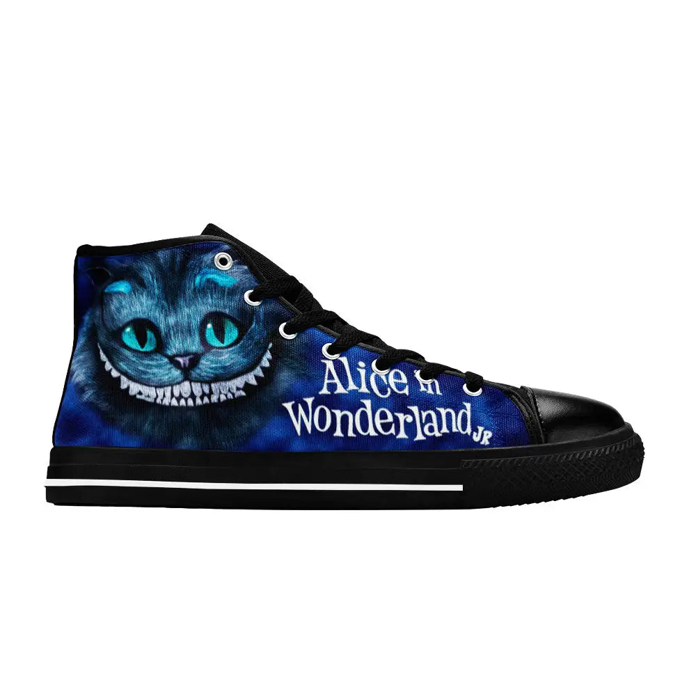 Alice in Wonderland Cheshire Cat Custom High Top Sneakers Shoes