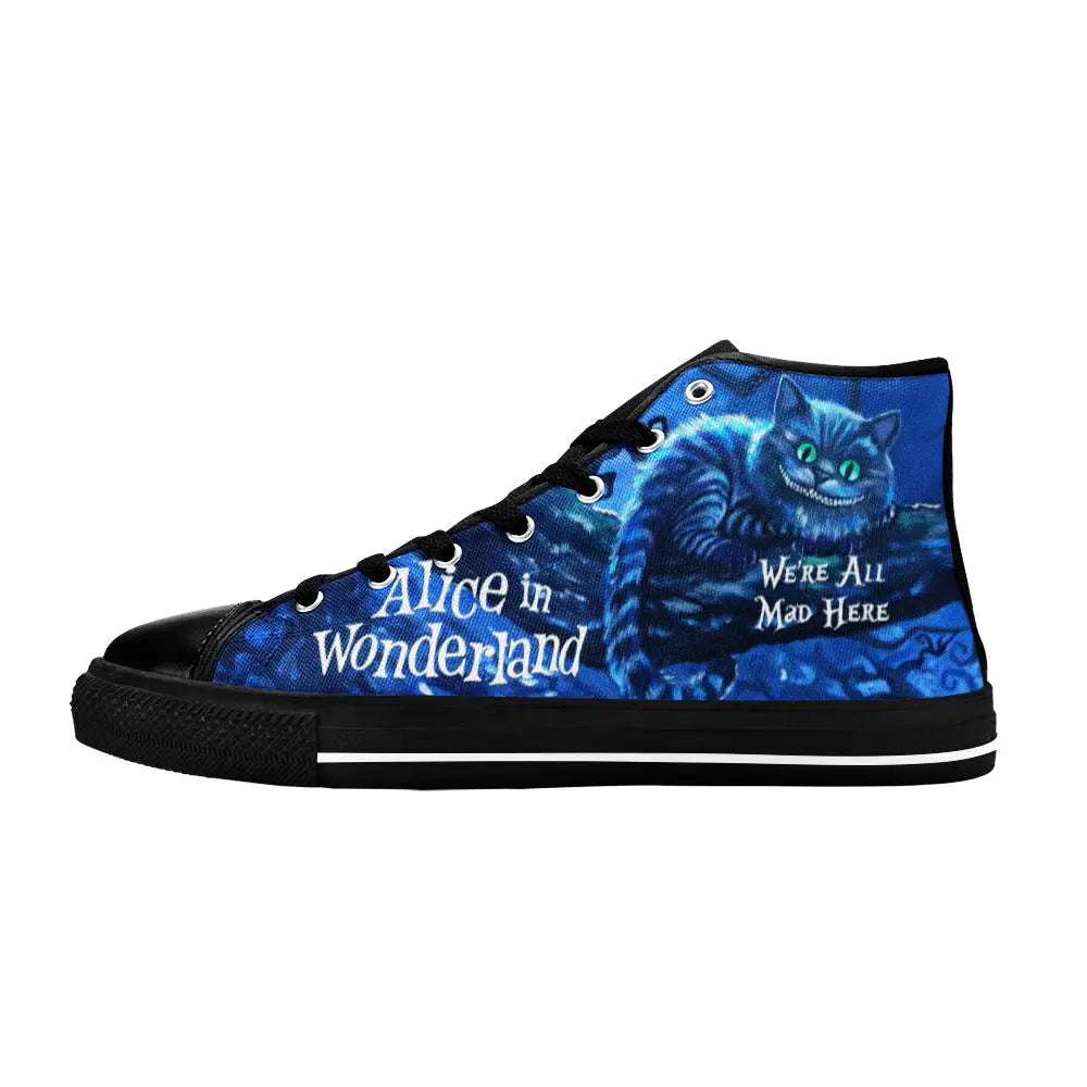 Alice in Wonderland Cheshire Cat Custom High Top Sneakers Shoes