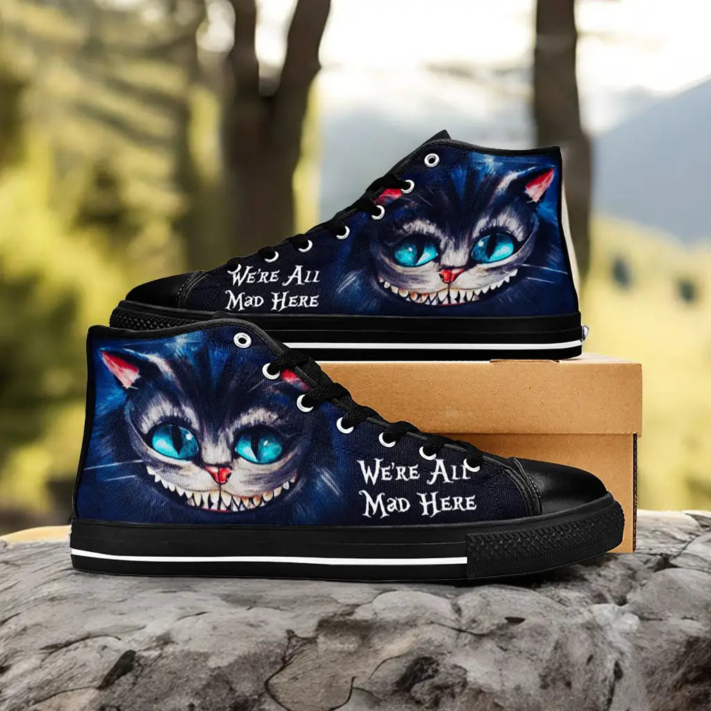 Alice in Wonderland Cheshire Cat Custom High Top Sneakers Shoes